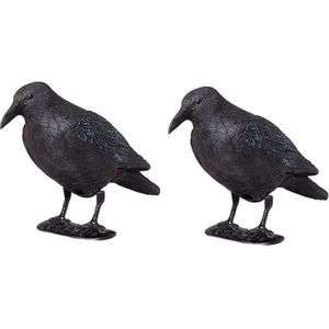 3 x corbeau de dissuasion de pigeon en plastique avec bâton et pieds,  dissuasion de pigeon, leurre pour la chasse