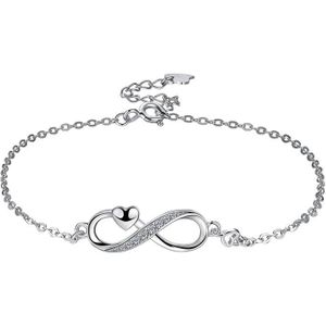 Infinite U Bracelet en argent 925 pur le cercle lisse style simple cadeau pour femme fille fillette