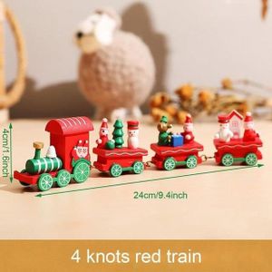 Déco de Noël Petit Train avec 4 Wagons en Bois L 44.5 cm