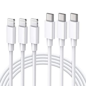 CÂBLE TÉLÉPHONE Ulinek Lot de 3 Cable USB C vers Lightning 2M Char
