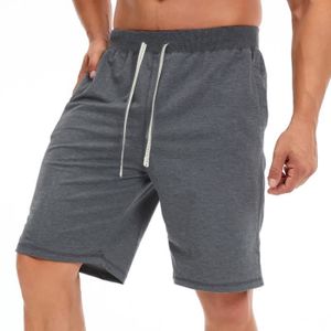 SHORT Short Homme,Couleur Unie Short de Sport pour Hommes avec Cordon de Serrage,Mode Short Hommes De Plage-Blanc