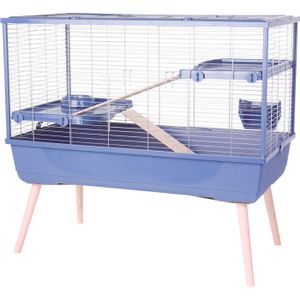 CAGE Cage rongeur surélevée - Zolux - Néolife - 2 étages pour lapin - 99 x 54 x 92 cm - Bleu