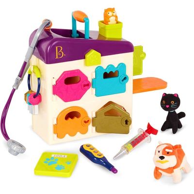 UMU Jeu De Vétérinaire En Bois 37 Pièces - Chien, Stéthoscope, Balance, Seringue - Dès 3 Ans - Cadeau Parfait