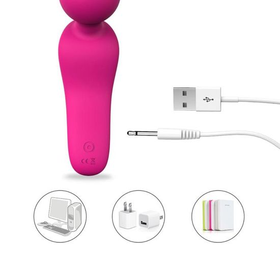 Vibromasseur Wand Rechargeable Silicone - 8 Modes Vibrations - Noir, Imperméable - Jacquie & Michel