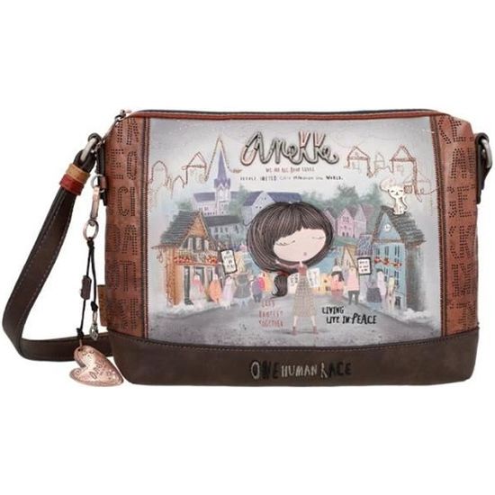 Anneke Sac A Main Anekke Sac à Main Taupe Multicolore Pour Femme - Real Short Handle Bag Multicolor 314177 Taupe,multicolore,gris Bleu,vieux Rose,brun Foncé - Bagagerie - Maroquinerie Sac Anneke