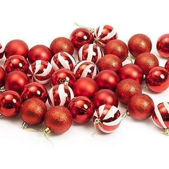 Sapin Boules Rouges Elegant 36 PIÈCES VARIÉS Sapin de Noël 60mm Ball Boules - Rouge [924 ...