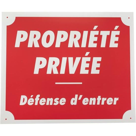Panneau "Propriété Privée Défense D’Entrer" - Signalétique Extérieure Gravée - ABS Anti-UV - Rouge - Fabriqué En France