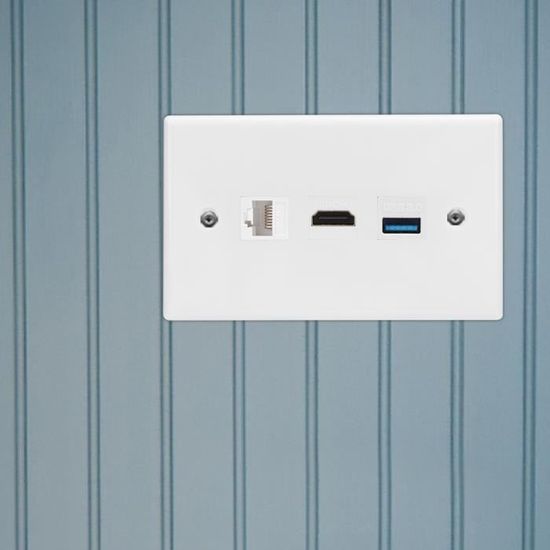 EJ.life CAT6 Interface USB Wall Panel, Socket Panel, for Hotel Home ...