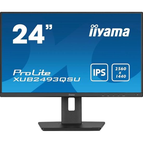 Ecran PC - IIYAMA - XUB2493QSU-B5 - 24" IPS LED WQHD 2560 x 1440 - 4ms - 60Hz - HDMI DP