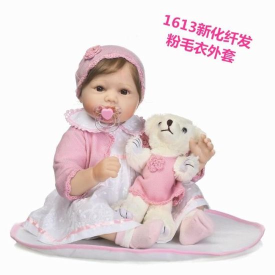 Poupée Reborn Fille 50 Cm – Yeux Bleus Cheveux Blonds – Réaliste Nouveau-né