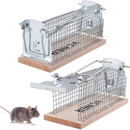 Piège à Rats Et Souris Vivant XXL 43 Cm Double Porte - Cage Réutilisable Haute Sensibilité Pour Loir, Mulot