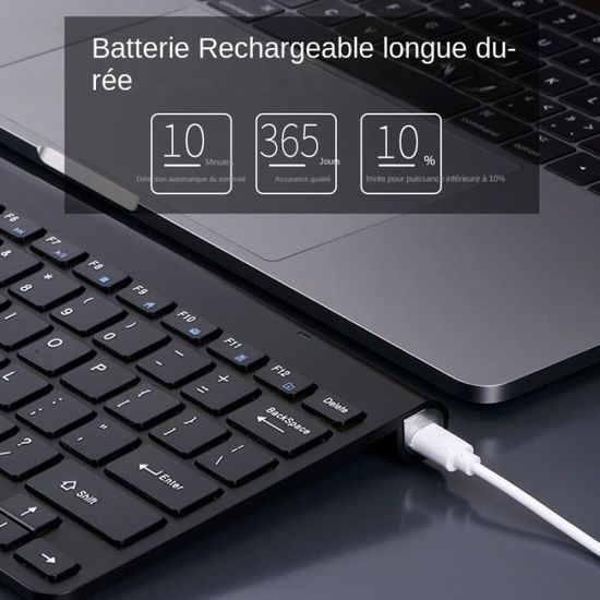 Clavier Et Souris Sans Fil Rechargeables - Ultra-minces Et Silencieux - Compatible IPad, PC, Android