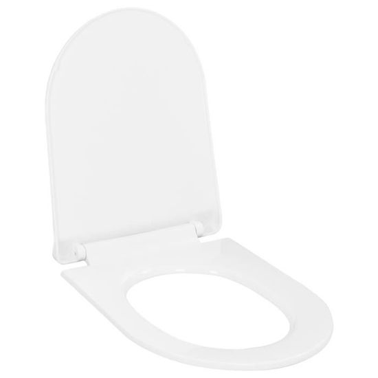 TAO  Sièges de toilettes Abattant Blanc WC à fermeture en douceur Libération rapide 46 x 36,5 cm