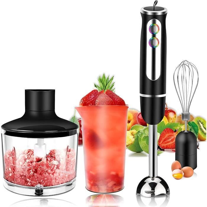 Mixeur Plongeant 4 En 1 ZURIO 800W - Multifonction Avec Hachoir Et Mélangeur