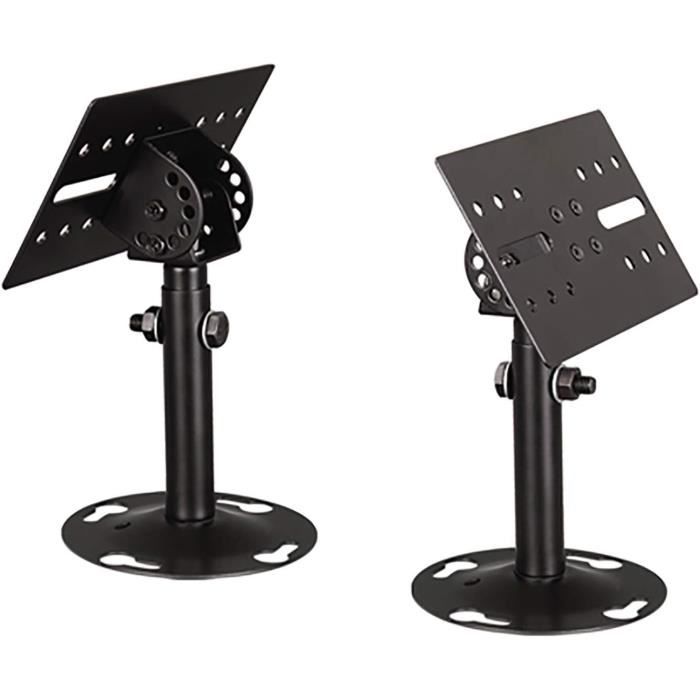 HOMSFOU Paire Support Mural Haut-Parleur Inclinable Pivotant - Fixation Home Cinéma Satellite - Charge Max 5 Kg