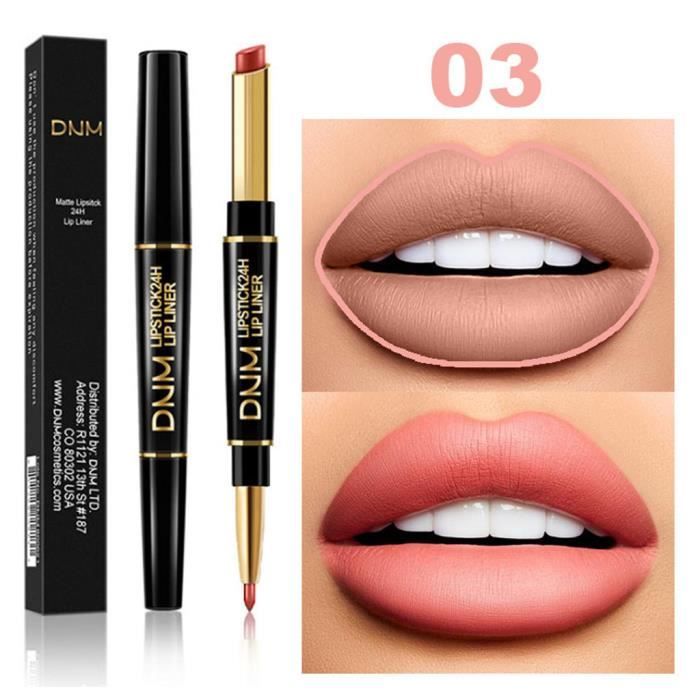 Crayon de bâton de crayon à lèvres imperméable à double extrémité durable Lipliner 12 couleurs JCH90515683C