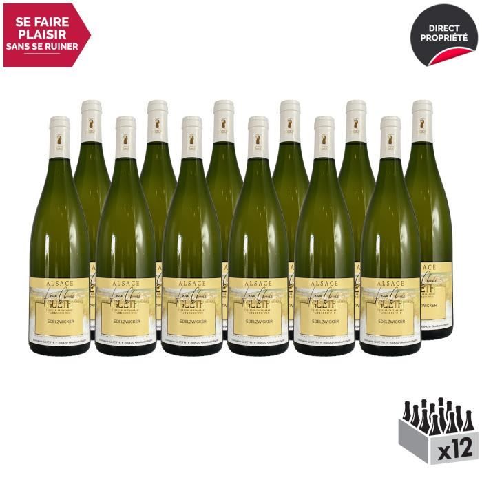 Alsace Tradition Edelzwicker Blanc 2016 - Lot de 12x75cl - Domaine Gueth - Vin AOC Blanc d' Alsace - Cépages Pinot Blanc, Pinot