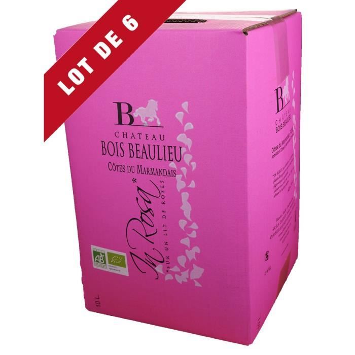 6X Bag-in-Box 10L Château Bois Beaulieu Rosé AOC Côtes du Marmandais - Vin Rosé