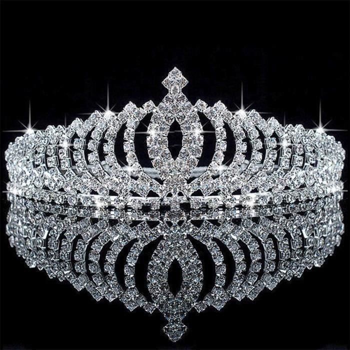 Diadème Bijoux Mariage Couronne de strass cristal Princesse Tiara Party