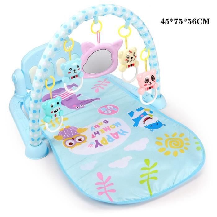 Tapis d'éveil,3 en 1 bébé tapis de jeu bébé jouets de gymnastique éclairage doux hochets jouets musicaux pour bébés - Type blue-3
