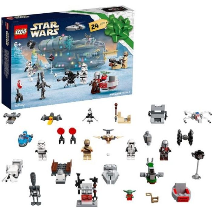 LEGO 75307 Star Wars Calendrier de l’Avent 2021 Jouet Enfants 6 Ans, The Mandalorian Idée de Cadeau pour Noël, Figurine