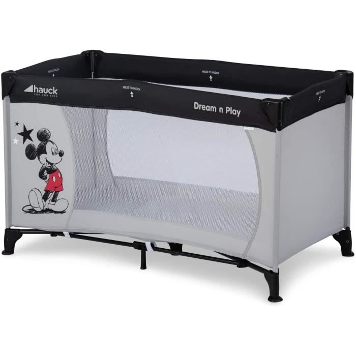 Hauck Disney Lit Parapluie Dream N Play / pour Bébés et Enfants de la Naissance jusqu'à 15 kg / 120 x 60 cm / Léger et Stable / Plia