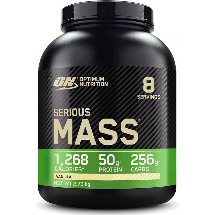 Optimum Nutrition Serious Mass, Mass Gainer avec Whey, Proteines Musculation Pr de Masse avec Vitamines, Creatine et Glutamine,189