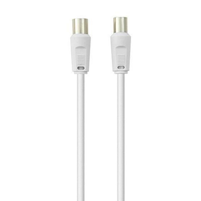 BELKIN CBL Antenne Coax M F 5M 75dB Plaque nickel - Blanc