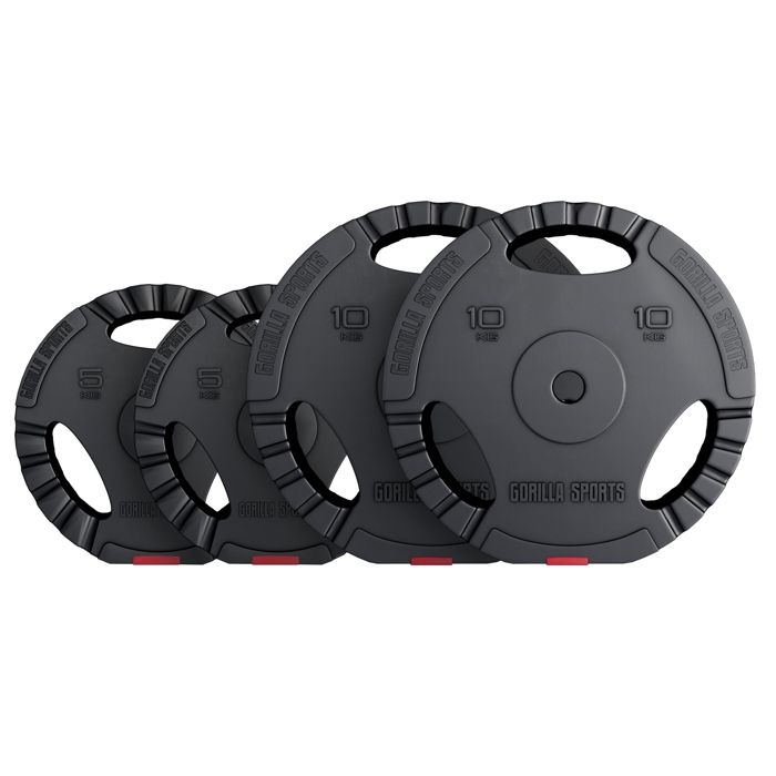 Disques de poids en plastique avec poignées - Lot de 30 KG (2 x 5 KG et 2 x 10 KG)
