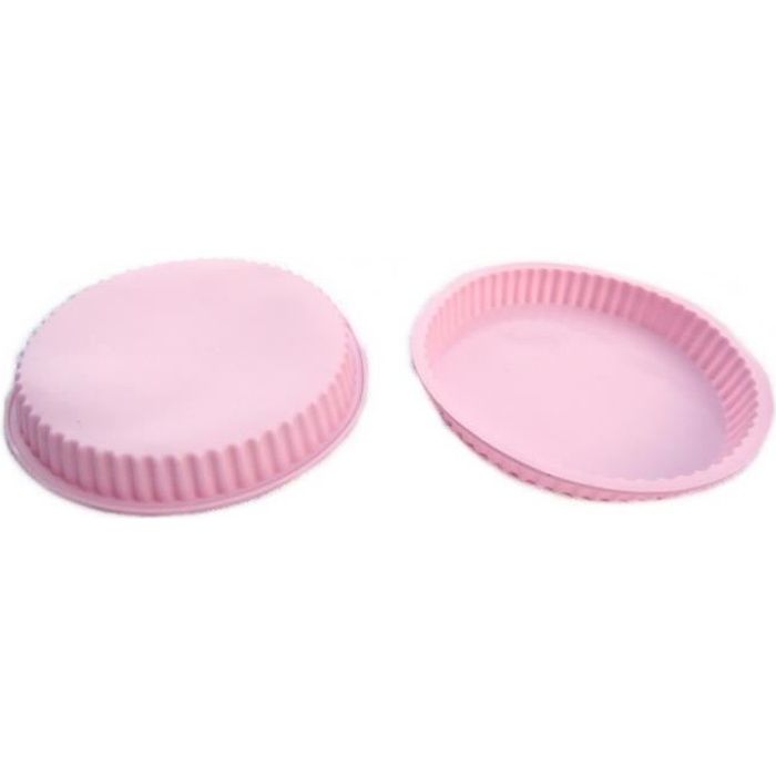 Moule a tarte rond en silicone gâteau patisserie rose