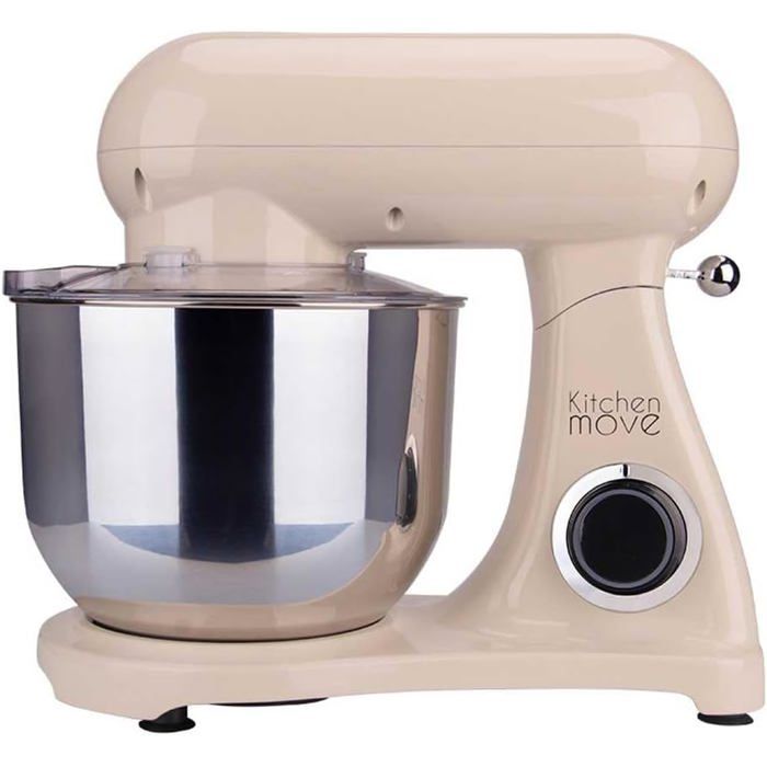 Robot pâtissier multifonction design Vintage 1800W bol acier inox 6.5L ELTON Ivoire crème