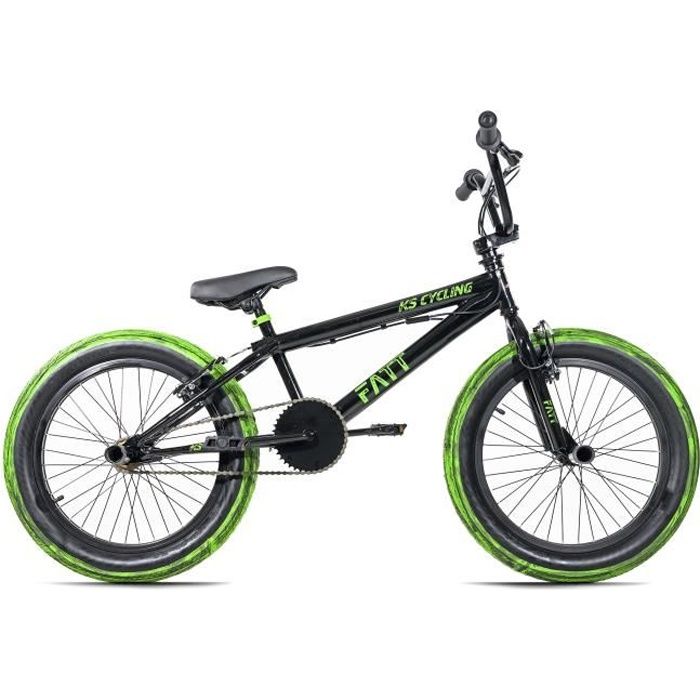 BMX 20'' - KS CYCLING - Fatt - 8 Ans - 4 Pegs - 360 - Noir - Taille de Cadre 28 cm