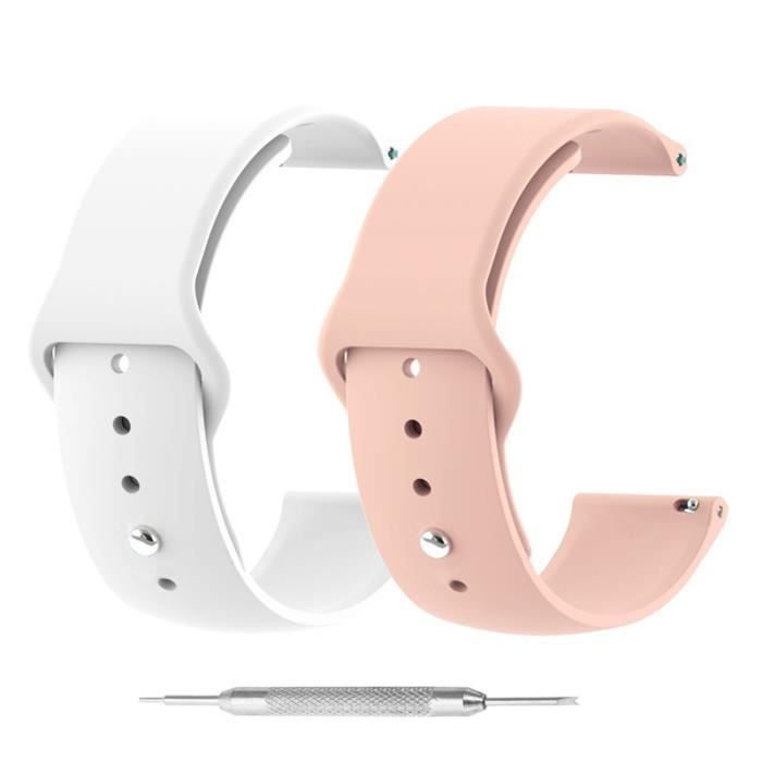 2 PCS Bracelet de Montre 18mm ,Bracelet Montre à Libération Rapide en Silicone Souple Caoutchouc