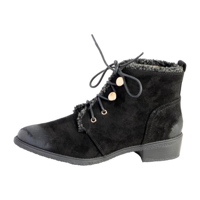 Bottine Lacet The Divine Factory WT1721-L07 Noir