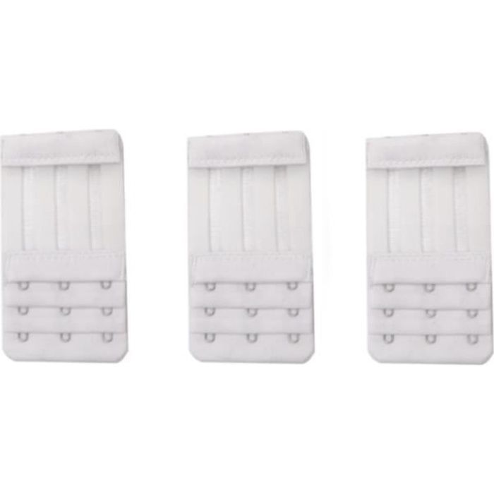 Astuce lingerie 3 rallonges extensibles soutien gorge 3 crochets - blanc