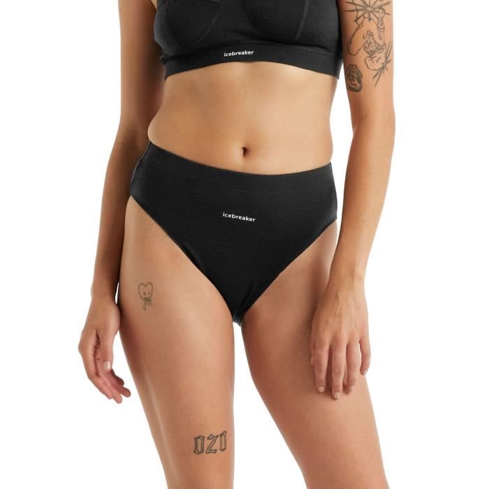 Culotte taille haute femme Icebreaker queens - noir - M