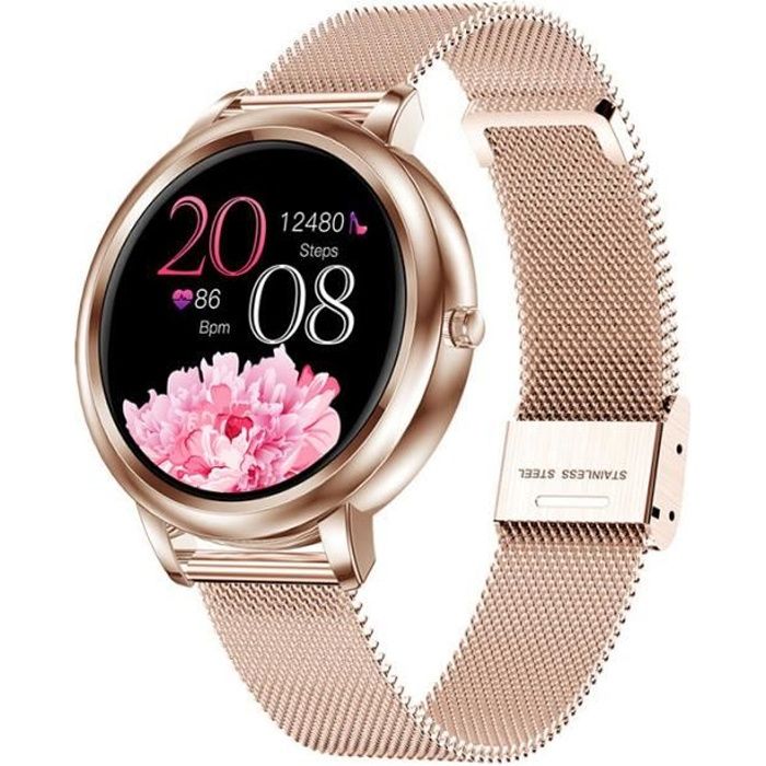 Oricean Montre Connectée Femme, Montre Intelligente IP68 Etanche Bracelet Connecté Cardio Podometre Smartwatch Sport Fitness Tracker