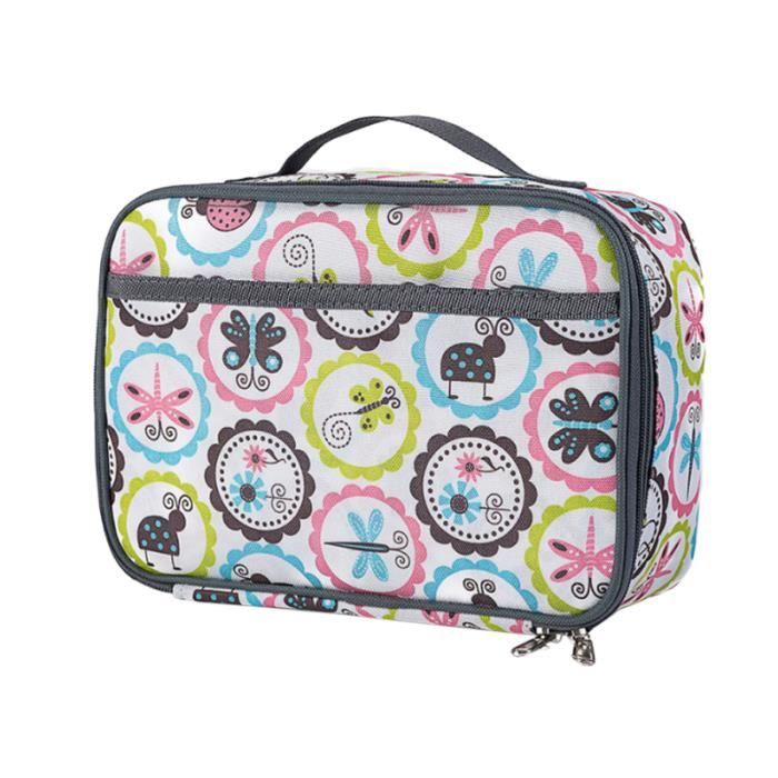 1 PC sac à lunch Oxford tissu carré coloré dessin animé réfrigérateur Thermo GLACIERE - SAC ISOTHERME - ACCUMULATEUR DE FROID