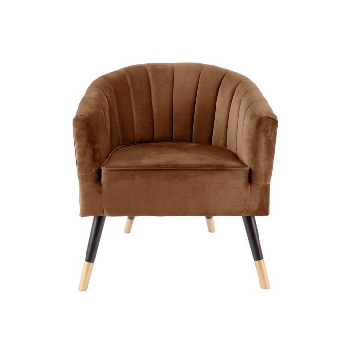Fauteuil Royal en velours - 1 place - Chocolat gourmand