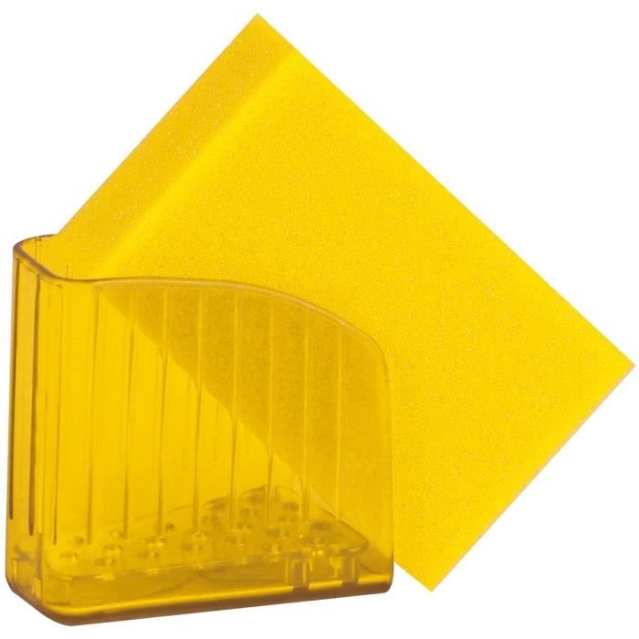Porte éponge Avec Éponge Vaisselle Jaune