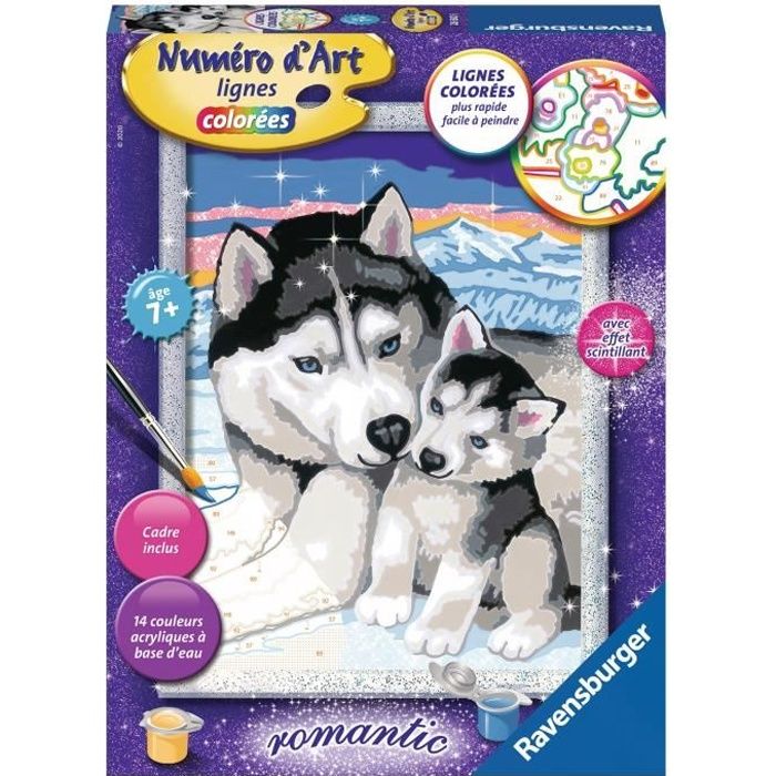 NUMÉRO D'ART Ravensburger Doux bisous de Husky - Moyen format