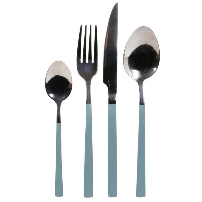Ménagère inox design Teoda - 16 Pièces - Bleu clair
