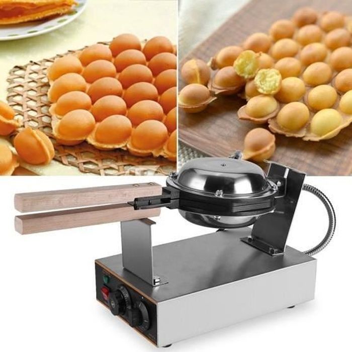 STOEX Gaufrier professionnel Round puissance Pour our QQ Egg Waffle Baker Maker Machine 1PCS
