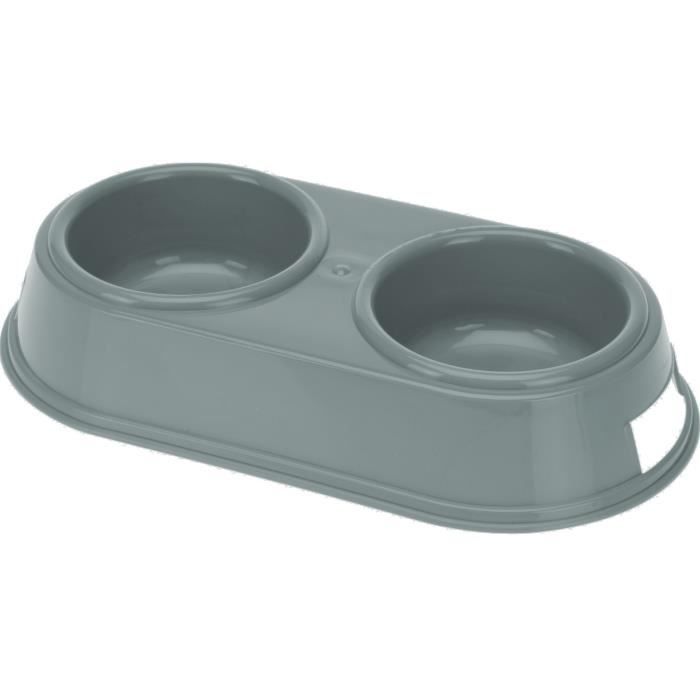 TOM aliments et abreuvoirs pour chiens et chats en polypropylène gris