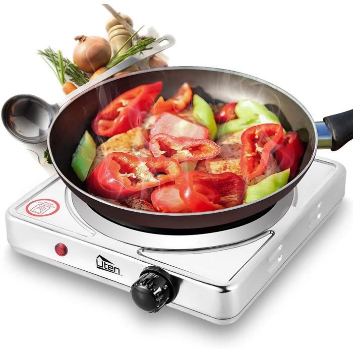 Plaque électrique - Uten - 1 feu,1500W Portable Plaque de Cuisson Chauffante
