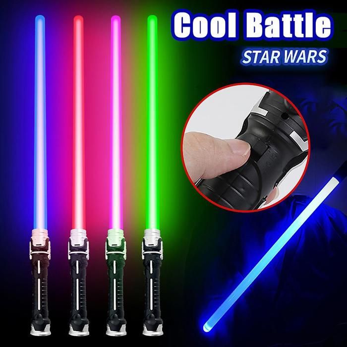 Meilleurs prix pour Star Wars Sabre laser Anti-dérapant Poignée Laser Sword Jouets avec son et lumière pour enfants Enfants Cospla - La couleur