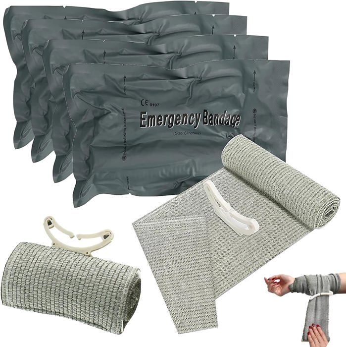 Bandage Israélien 2 Pièces - Pansement Compression Urgence - 4 Pouces - Pour Trousse Secours