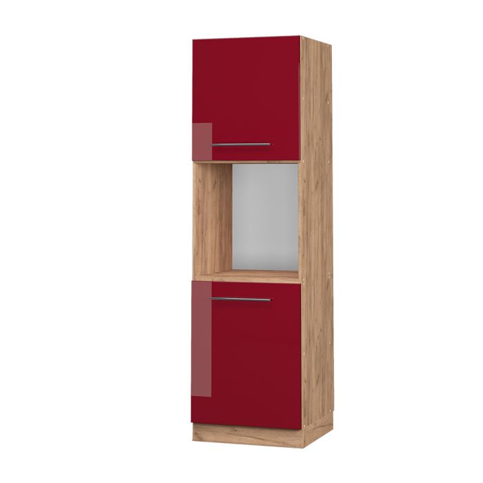 Meuble pour four Fame-Line 60cm ouvert Rouge bordeaux Haute brillance/Chêne de force doré Vicco 38610