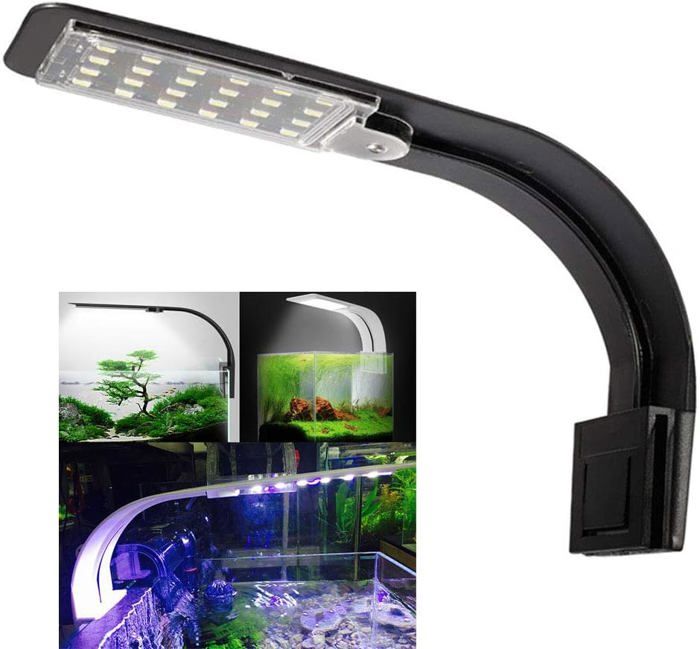 Meilleurs prix pour Lampe LED pour aquarium, éclairage Nano blanc et bleu à clipser pour plantes à poissons, 23-50 cm