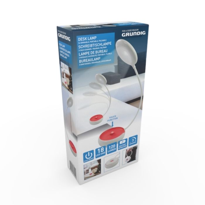Grundig - Lampe de bureau LED pliante 15cm (orange) Grundig - Lampe de bureau LED pliante 15cm (orange)